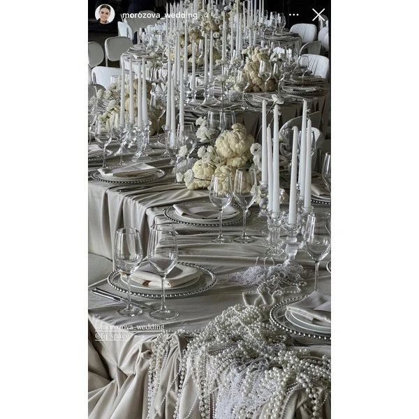 Подстановочная тарелка «Бусинки» прозрачная с серебряными бусинами - Фото 2