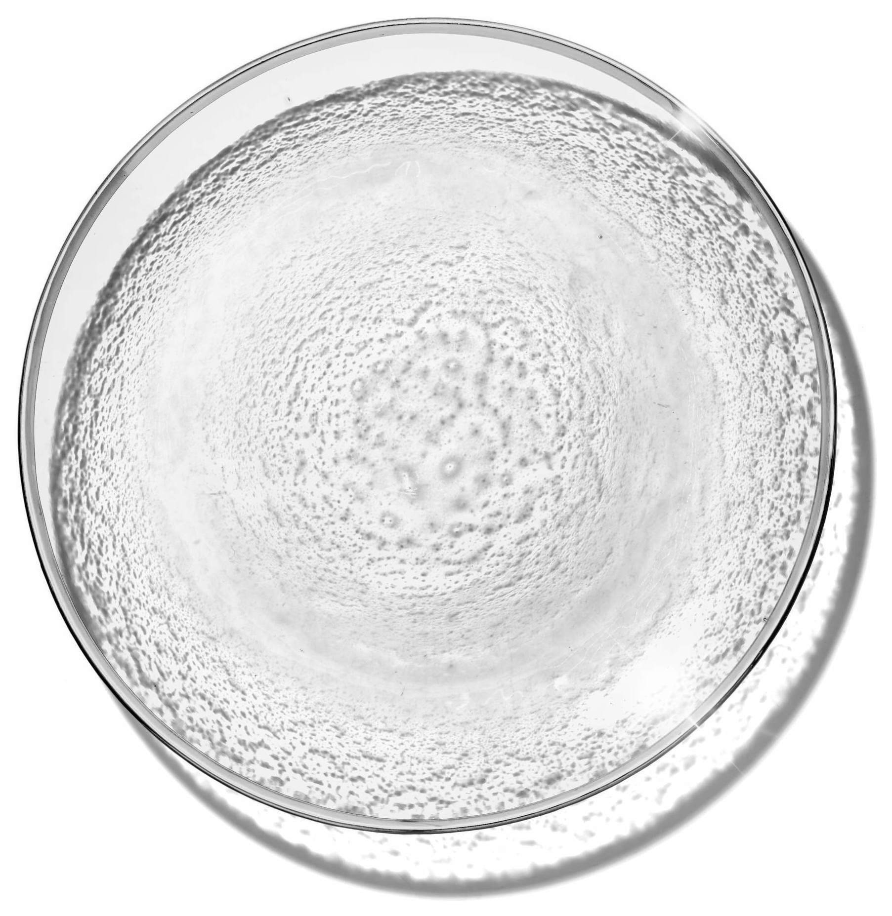 Подстановочная тарелка «Анитра» прозрачная с серебряной каймой