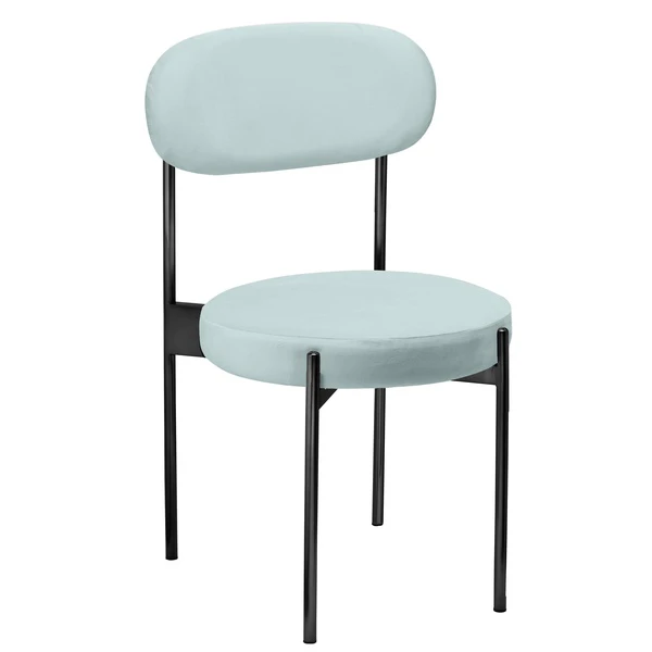 Стул «Тотем» черный, голубой бархат