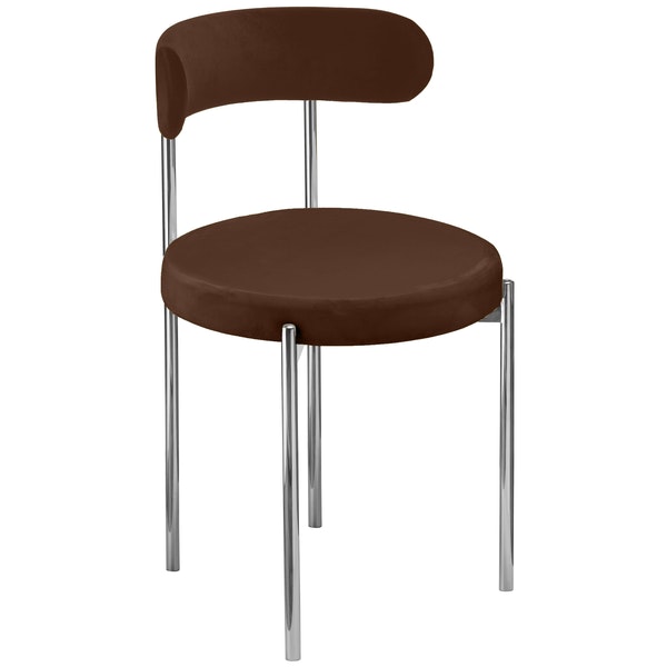 Стул «Лира» серебряный, шоколадный бархат