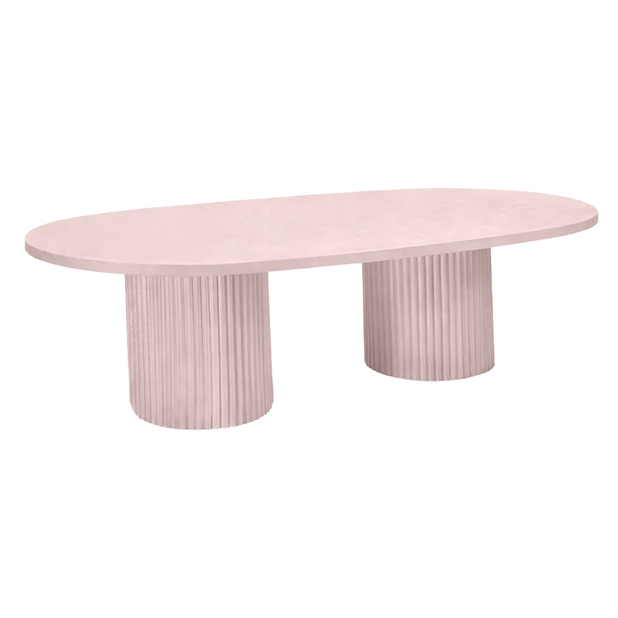 Стол «Арис» овальный, бархат пыльно-розовый - Фото миниатюра 1