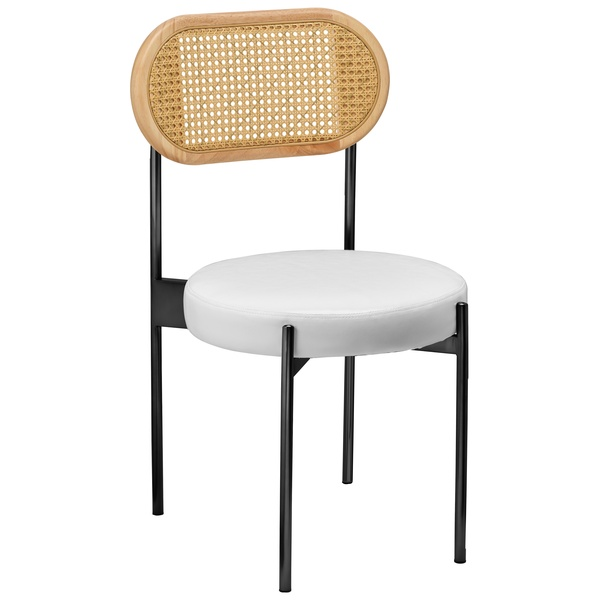 Стул «Тотем» черный с ротанговой спинкой натуральной - Фото 1