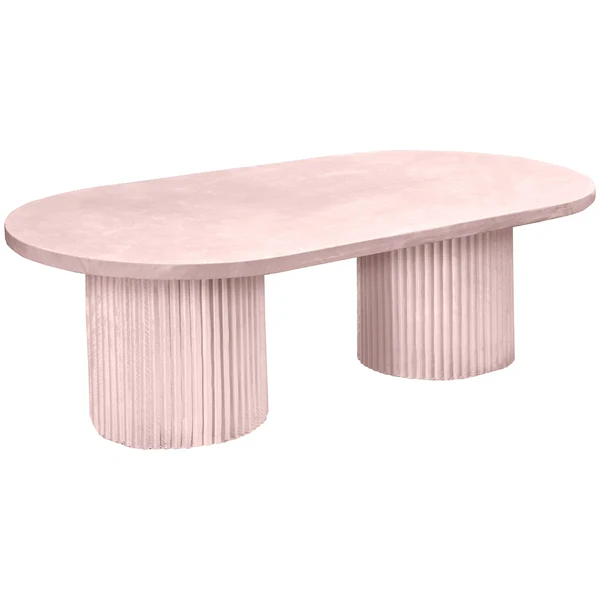 Стол «Арис» овальный, бархат пыльно-розовый