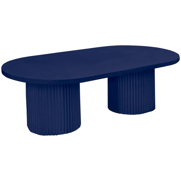 Стол «Арис» овальный, бархат темно-синий