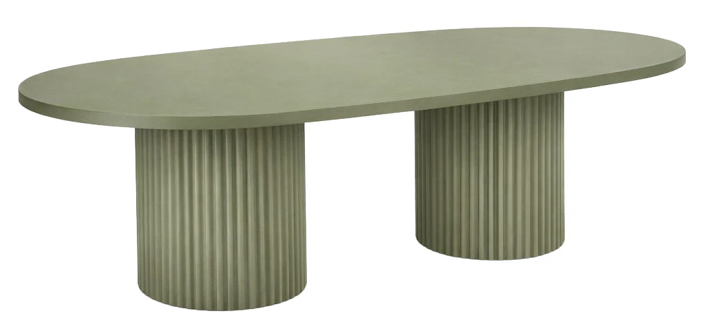 Стол «Арис» овальный, бархат пыльно-зеленый