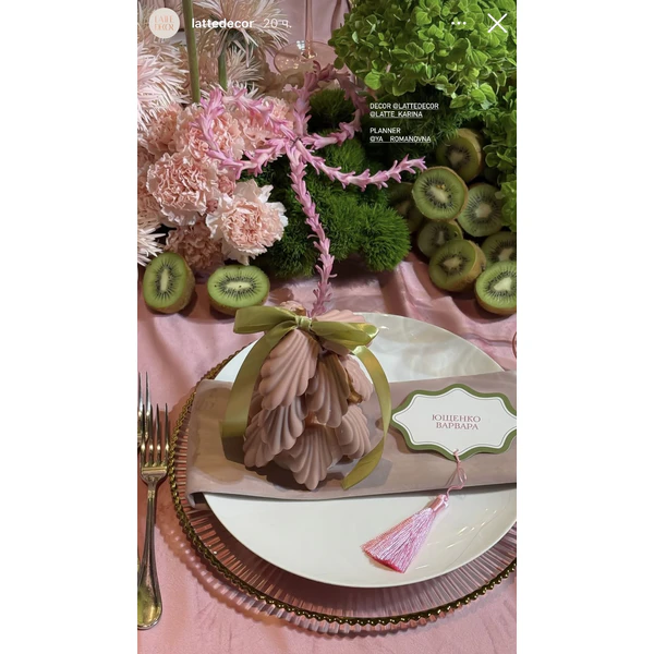 Салфетка бархатная пыльно-розовая - Фото 2