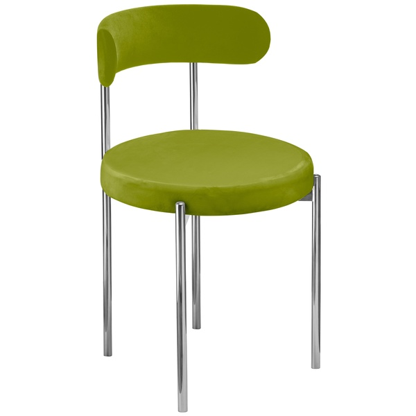 Стул «Лира» серебряный, фисташковый бархат