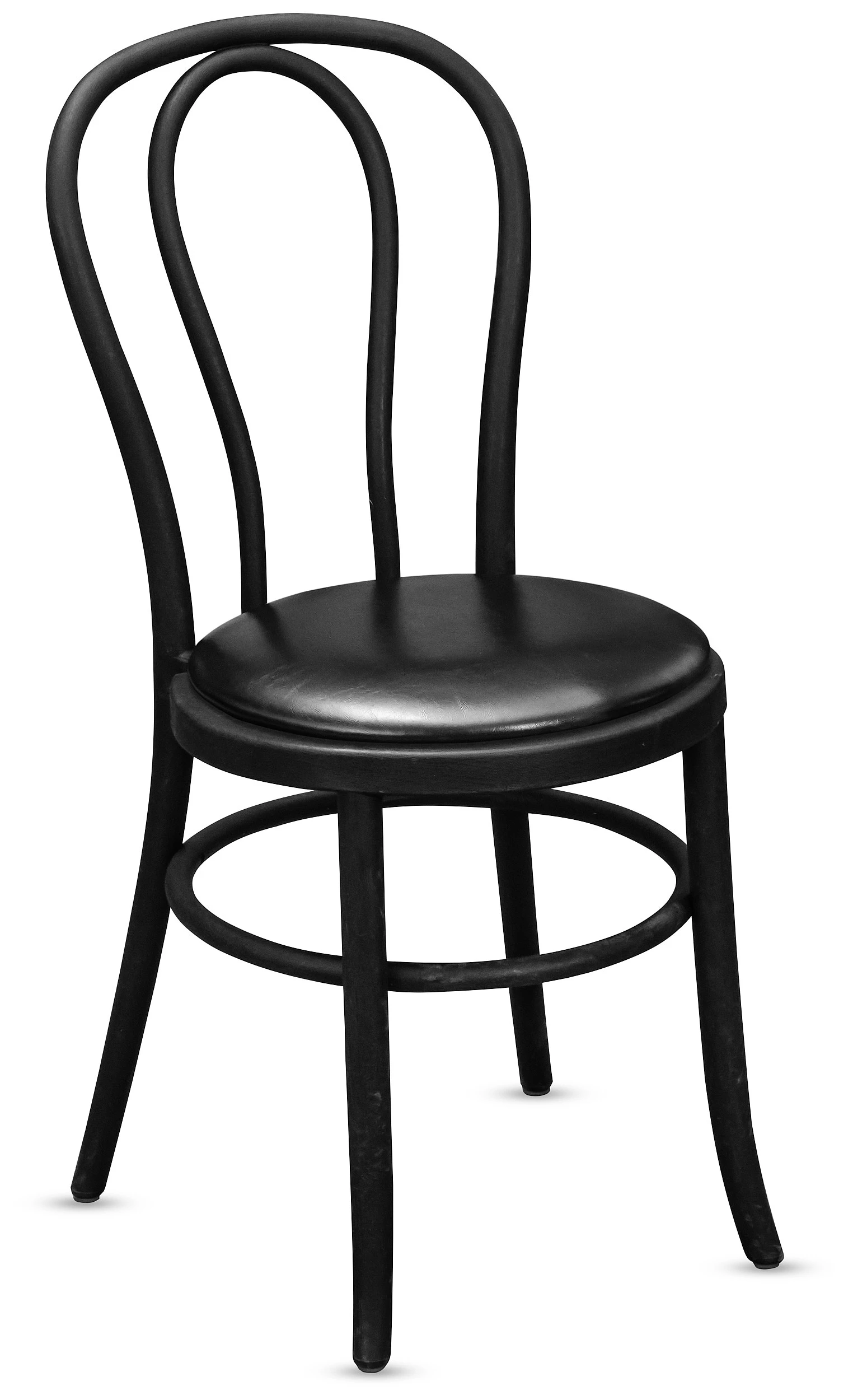 Стул Венский с подушкой кожзам черной - Фото миниатюра 1