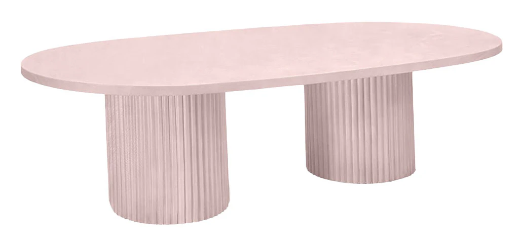 Стол «Арис» овальный, бархат пыльно-розовый