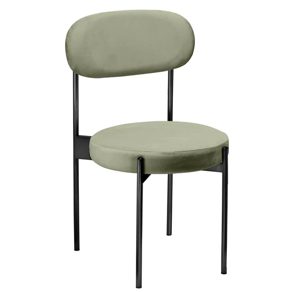 Стул «Тотем» черный, пыльно-зеленый бархат