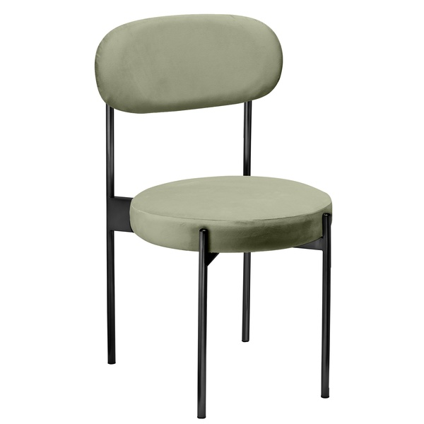 Стул «Тотем» черный, пыльно-зеленый бархат