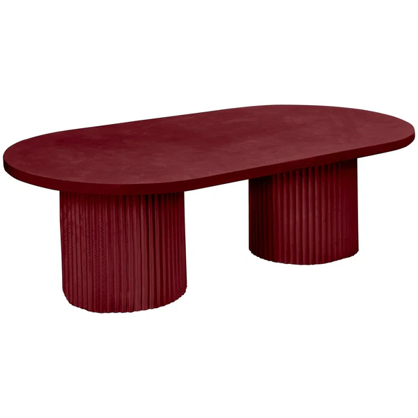 Стол «Арис» овальный, бархат бордовый