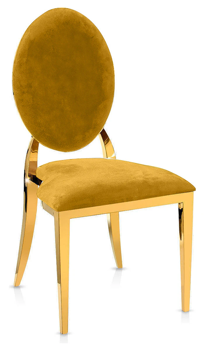 Стул «Вашингтон» золотой, горчичные подушки из бархата