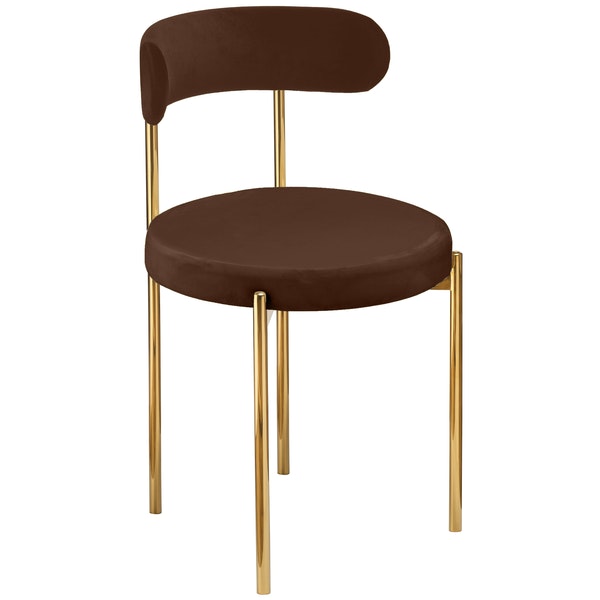 Стул «Лира» золотой, шоколадный бархат