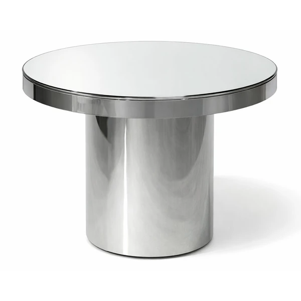 Стол для торта круглый серебряной с зеркальной столешницей 