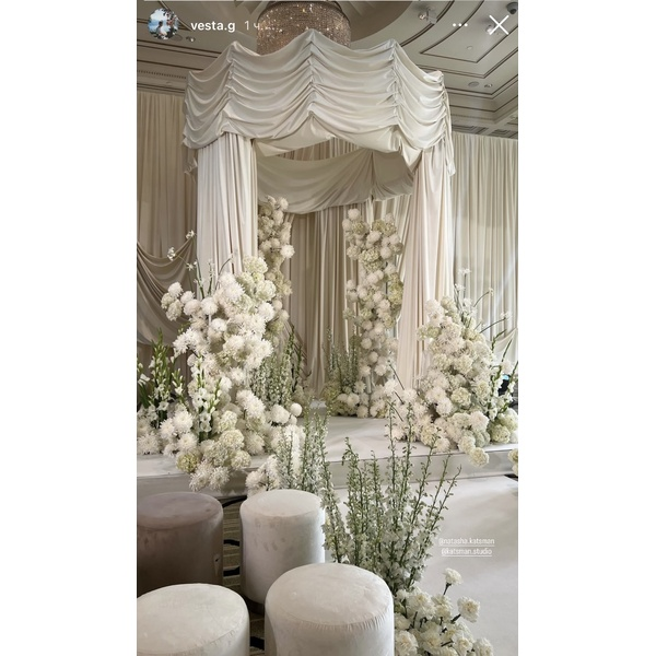 Пуф «Круг» серебряный, молочный бархат - Фото 2