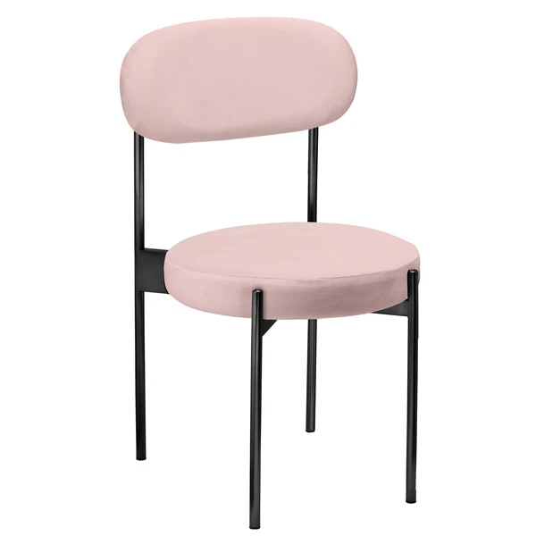 Стул «Тотем» черный, пыльно-розовый бархат