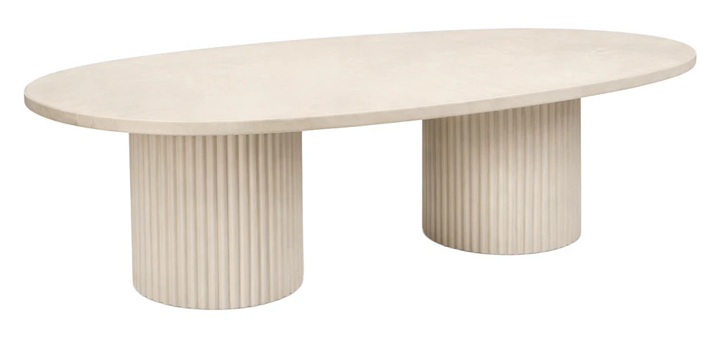 Стол «Арис» овальный, бархат кремовый