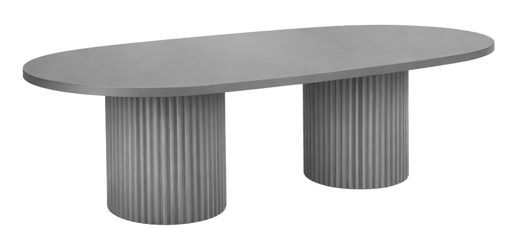 Стол «Арис» овальный, бархат светло-серый