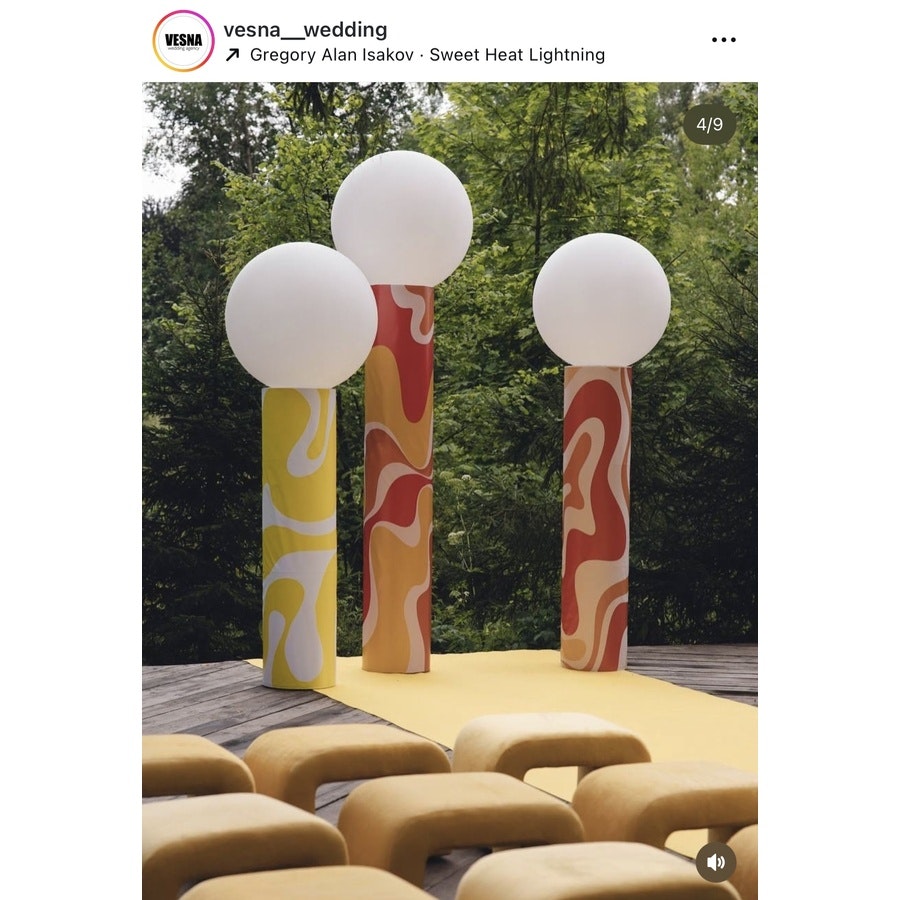 Пуф «П» желтый бархат - Фото миниатюра 2