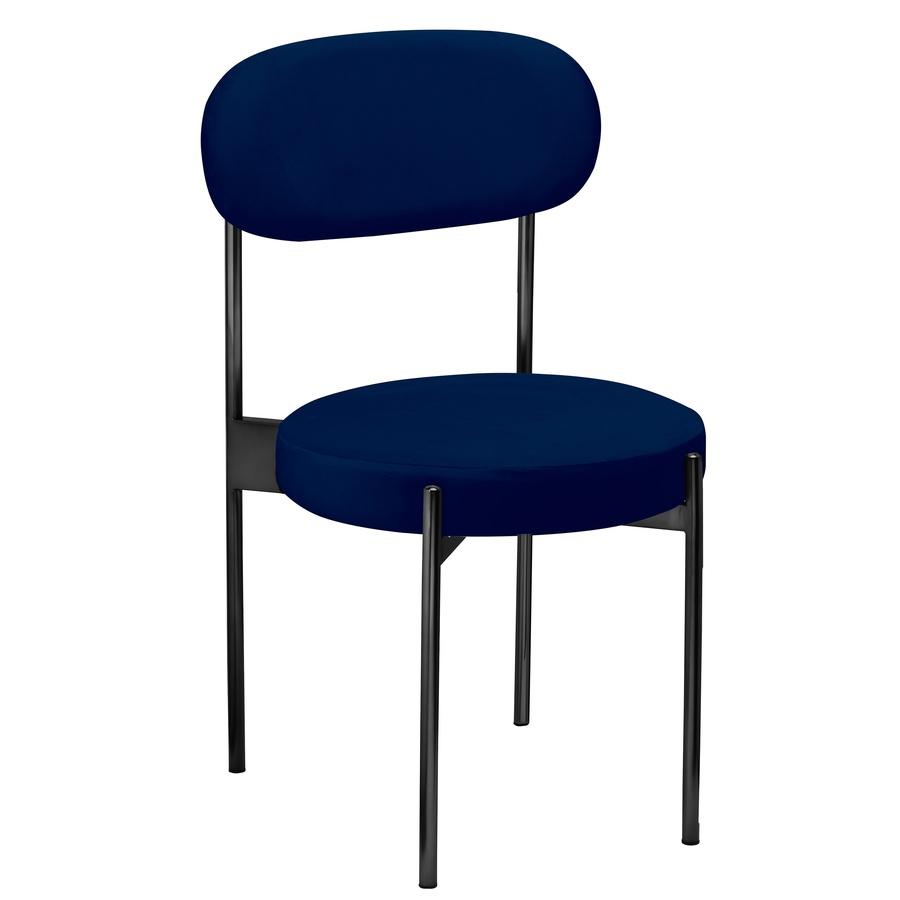 Стул «Тотем» черный, синий бархат - Фото миниатюра 1