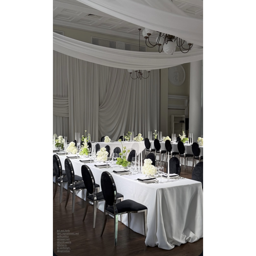 Стул «Вашингтон» серебряный, черные подушки из бархата - Фото миниатюра 4