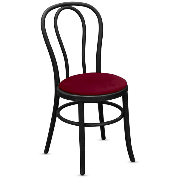 Стул Венский, бордовые подушки из бархата