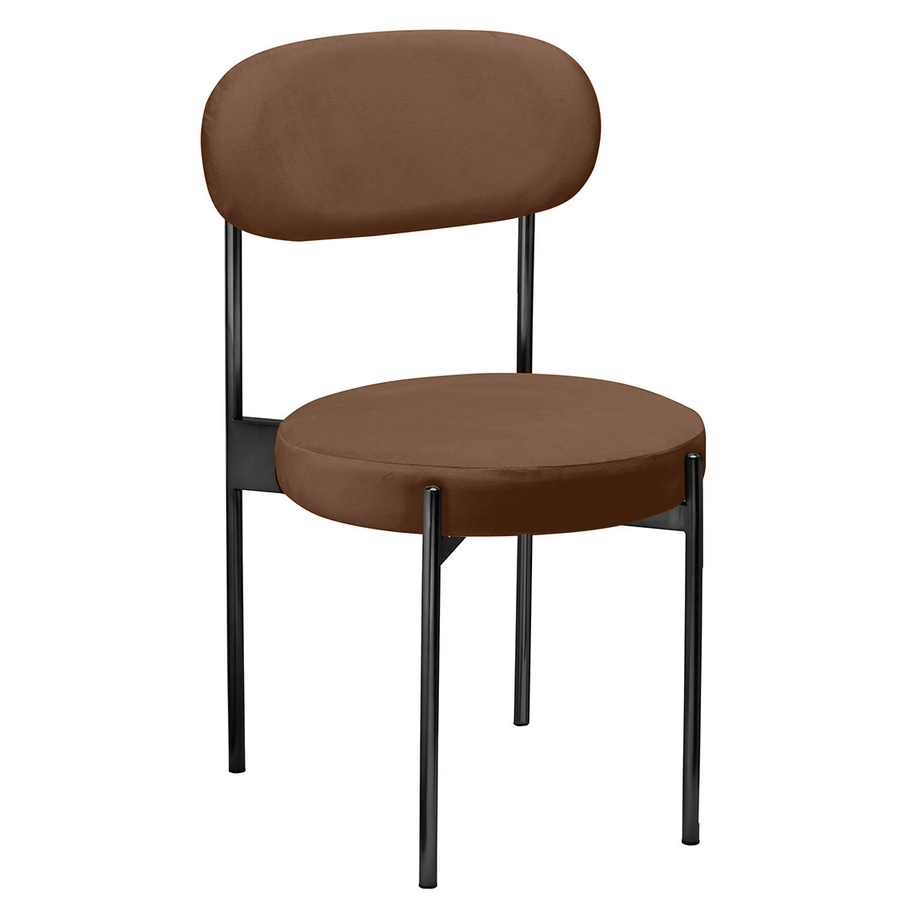 Стул «Тотем» черный, горький шоколад бархат  - Фото миниатюра 1