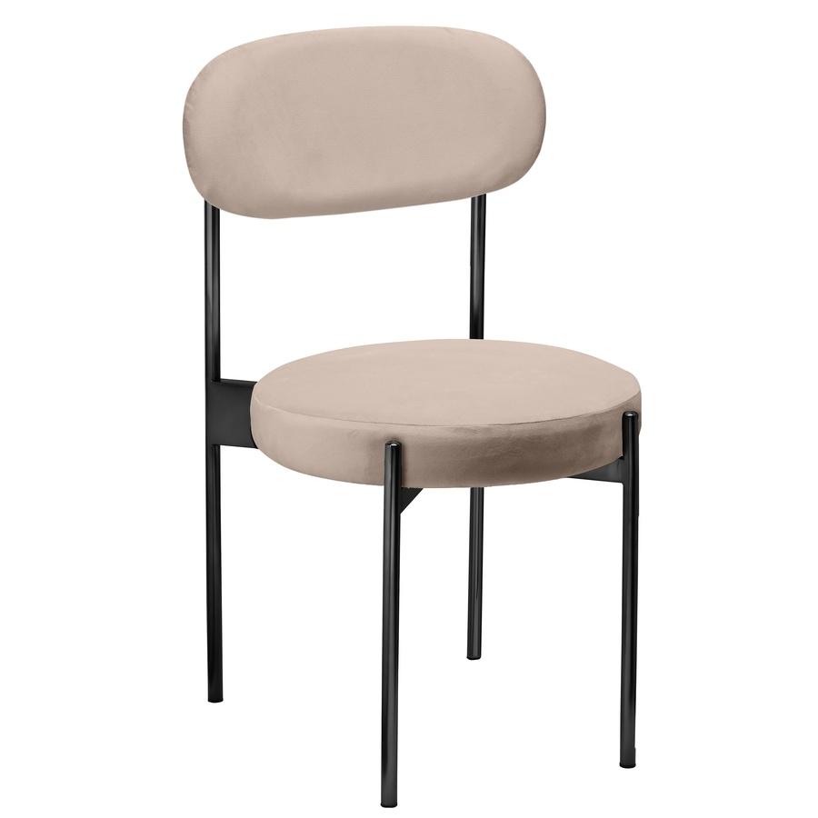 Стул «Тотем» черный, серо-бежевый теплый бархат - Фото миниатюра 1