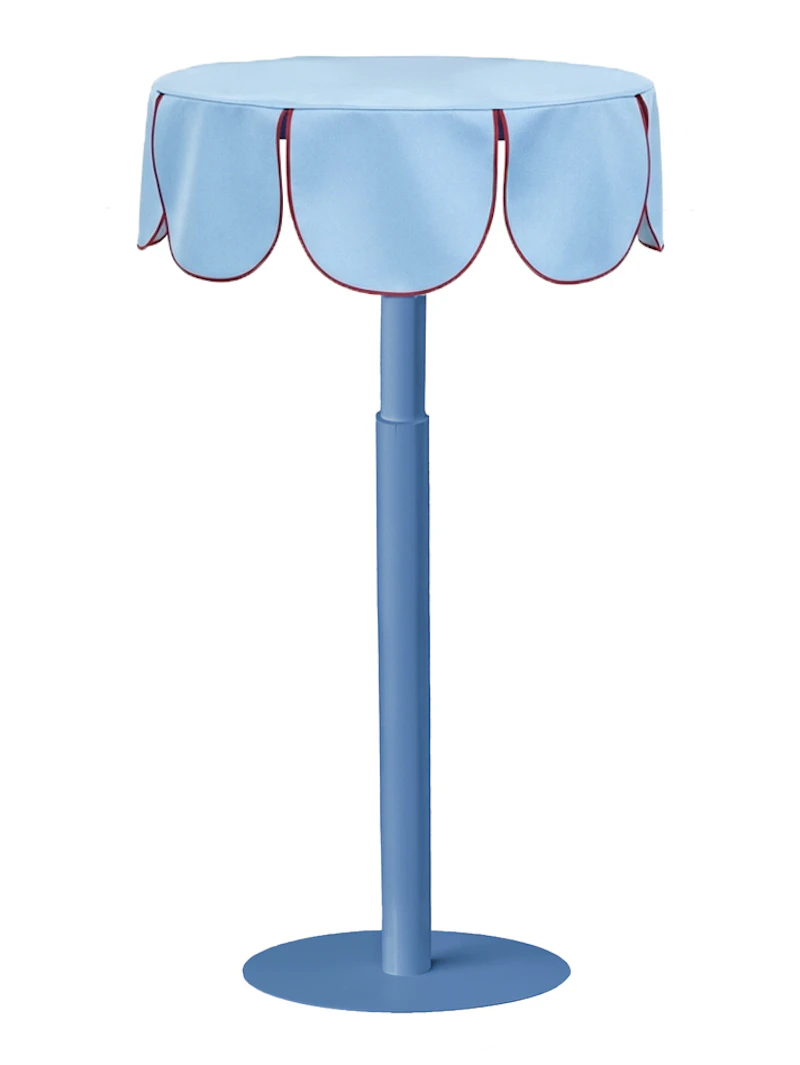 Комплект Стол "Да,капитан" Твист Черничный йогурт + Голубой с бордовым кантом, велюр