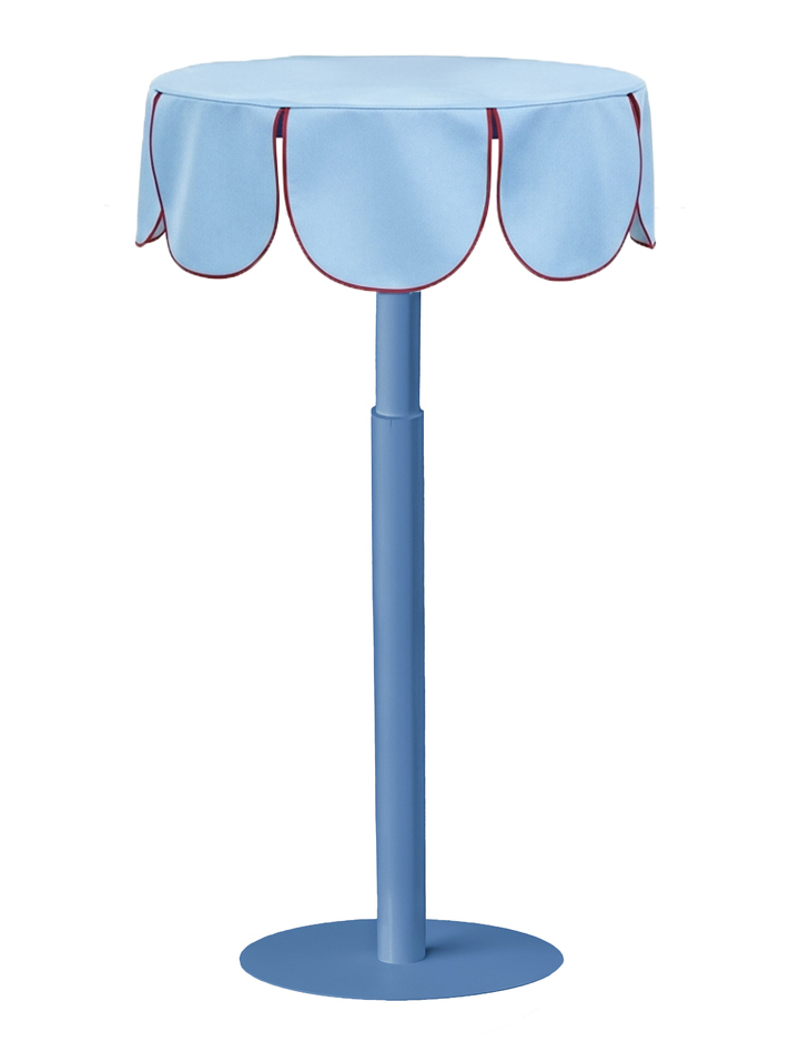 Комплект Стол "Да,капитан" Твист Черничный йогурт + Голубой с бордовым кантом, велюр - Фото миниатюра 1