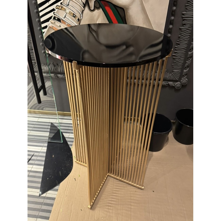 Коктейльный стол Шреддер Золото c черной столешницей - Фото миниатюра 3