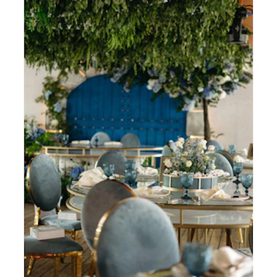 Стул Вашингтон Золото, велюр серо-голубой - изображение 4