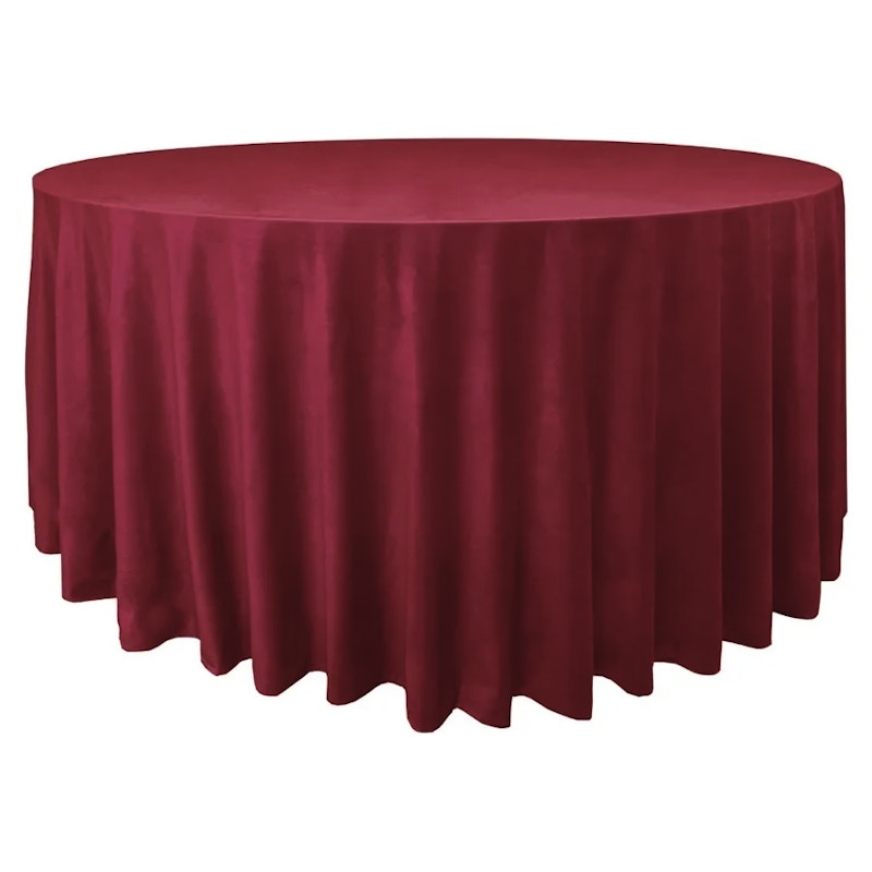 Скатерть велюр, круглая, пьяная вишня