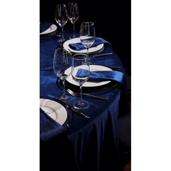 Скатерть велюр, круглая, сапфир - Фото 2