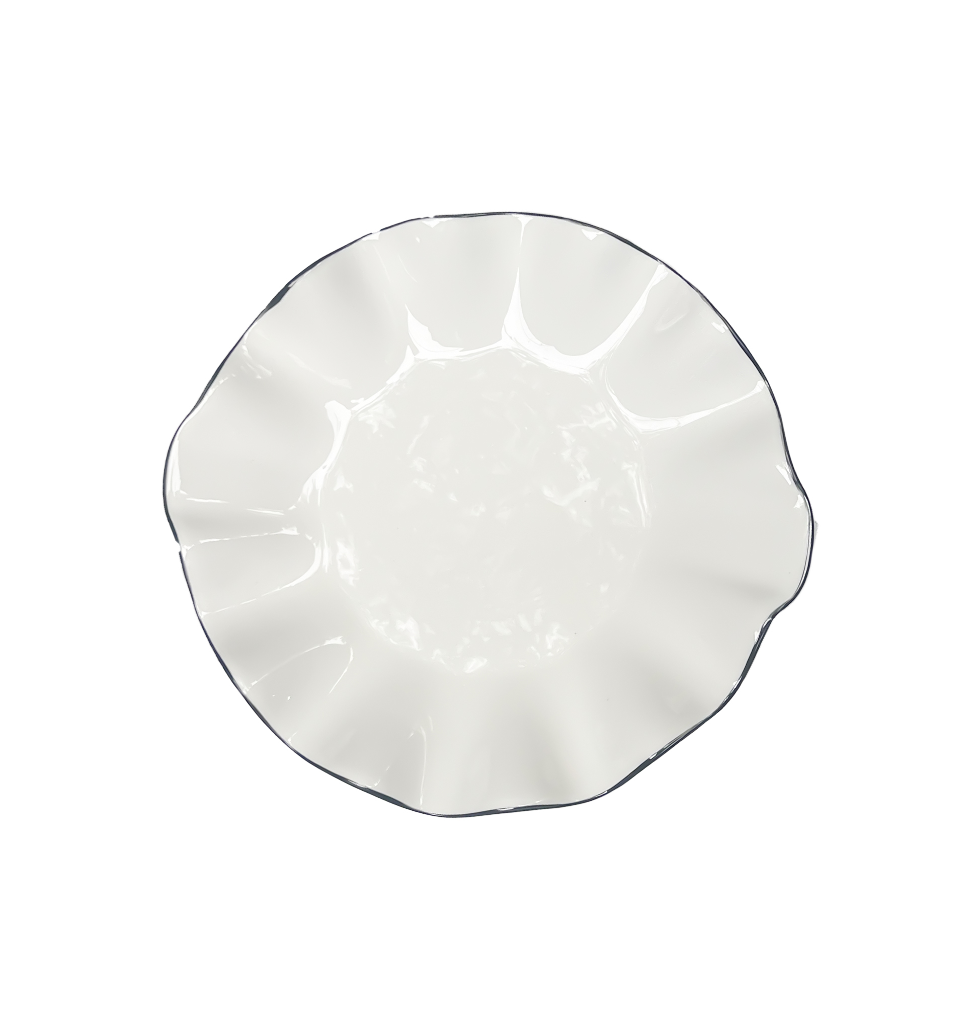 Порционная тарелка Лотос с черной каймой С - Фото миниатюра 1