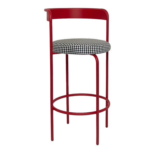 Стул барный Колори Красный бархат + Гусиная лапка