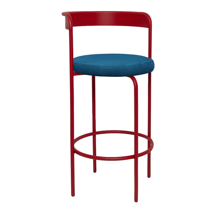 Стул барный Колори Красный бархат + Морская волна - Фото миниатюра 1