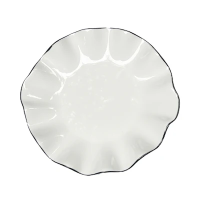 Порционная тарелка Лотос с черной каймой М
