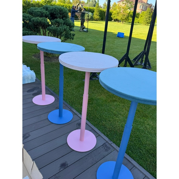 Стол коктейльный Твист Круглый, Розовая помада + светло-розовый - Фото 4