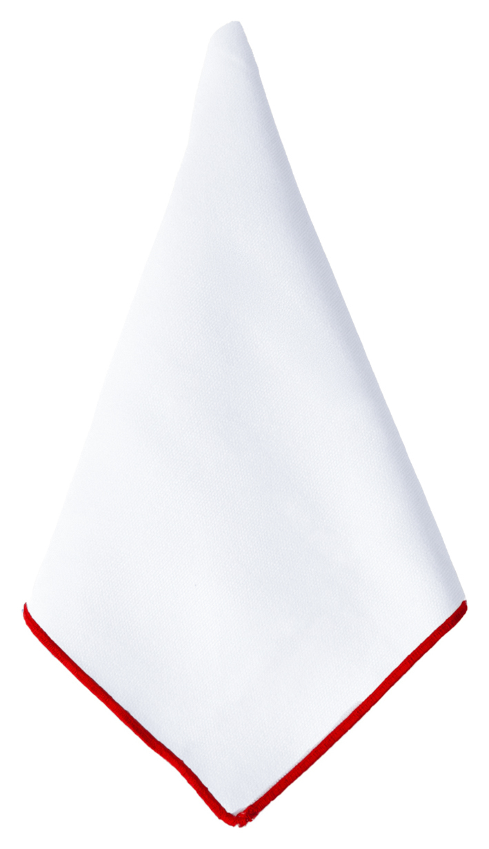 Салфетка белоснежная с красным кантом
