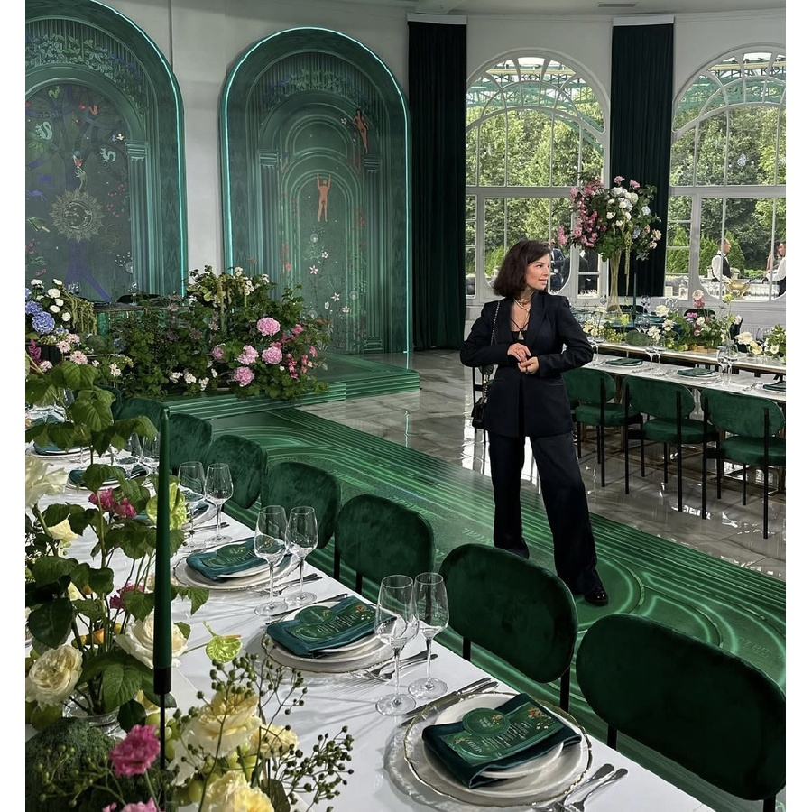 Стул Модерн Черный, Натуральный ротанг + Изумрудный - Фото миниатюра 3