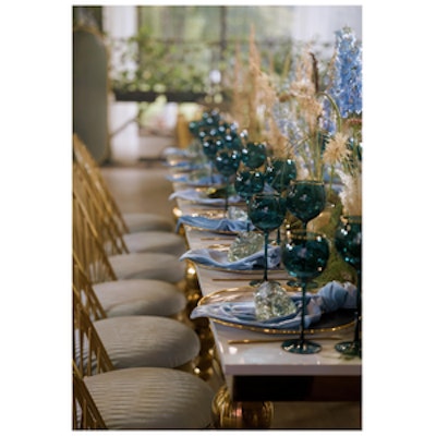 Бокал Сирен С синий с золотой каймой - изображение 4