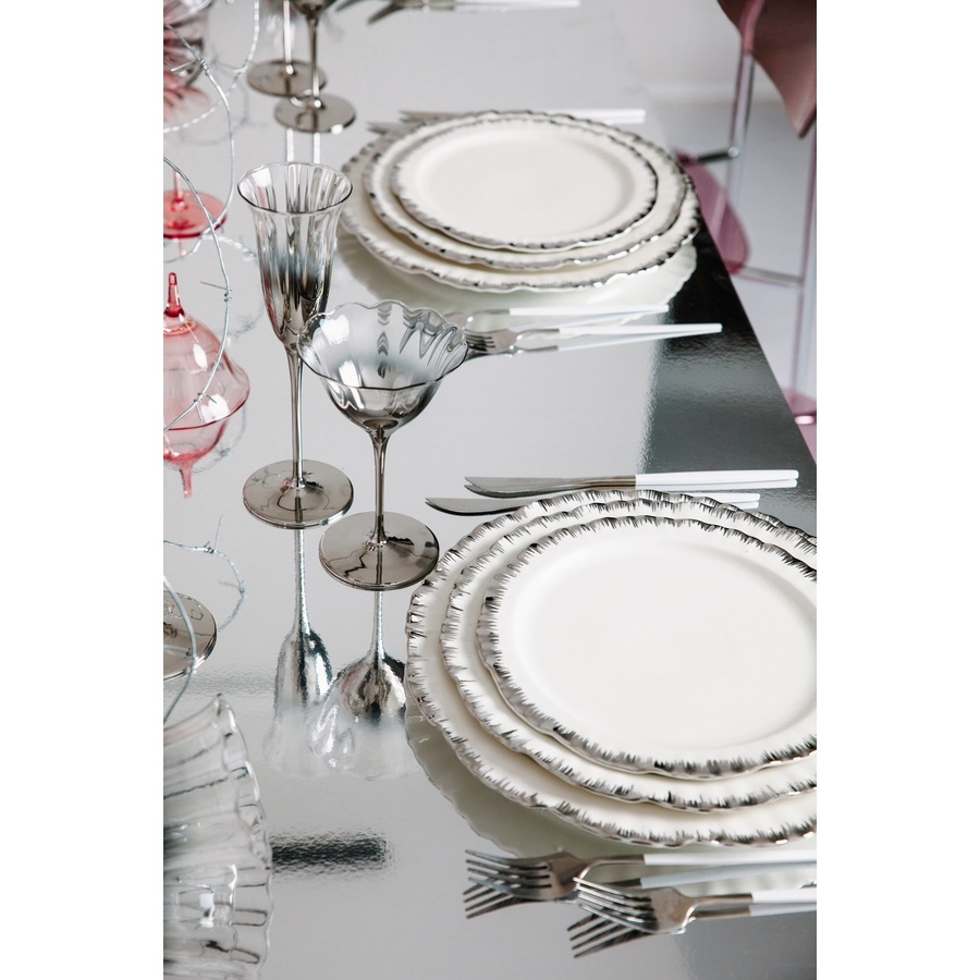 Порционная тарелка Подсолнух Серебро М - Фото миниатюра 6