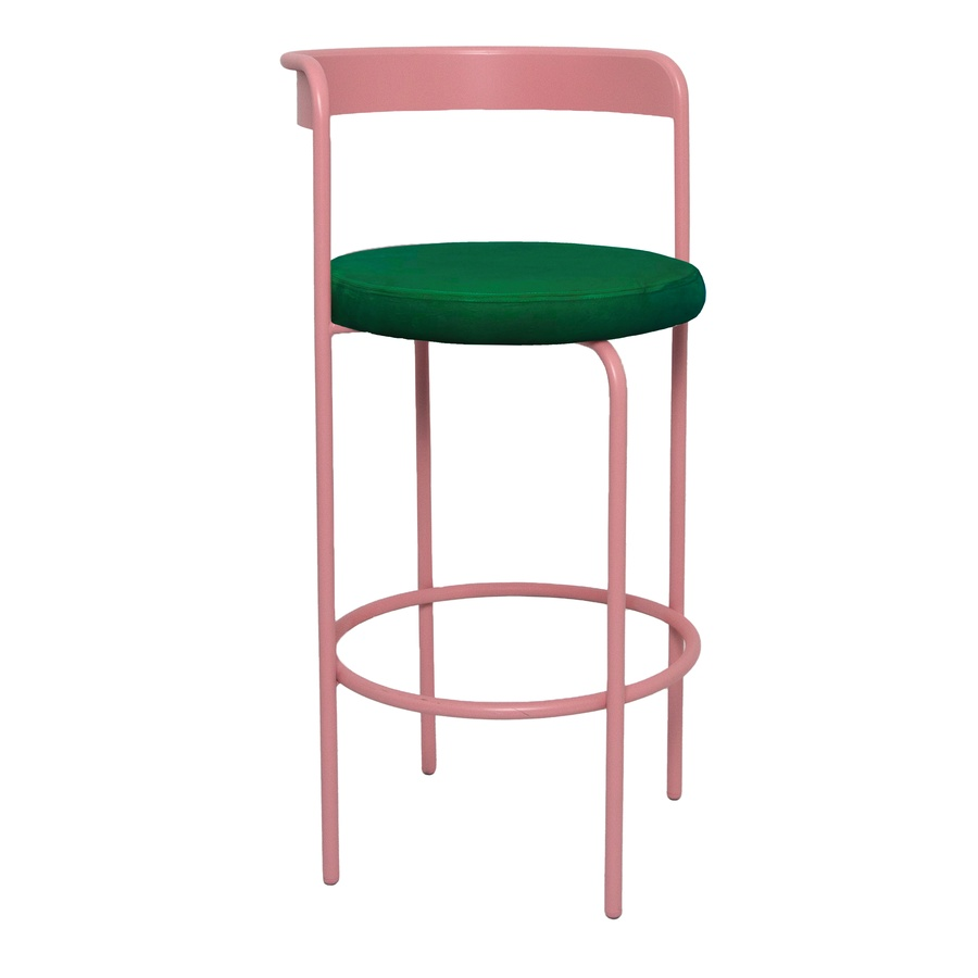 Стул барный Колори, Розовая помада + Изумрудный - Фото миниатюра 1