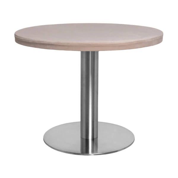 Стол Твист Круглый 43см, Серебро + Кремовый бисквит