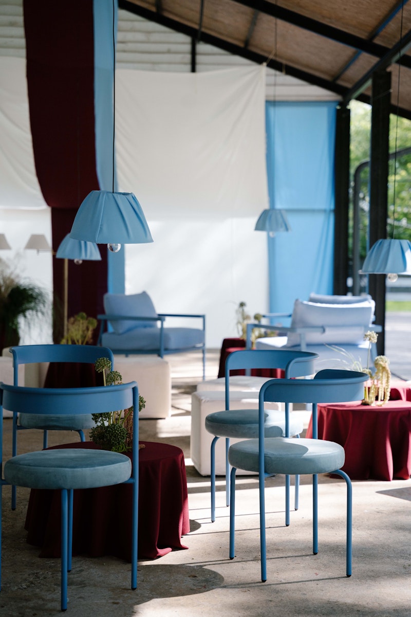 Стул Колори, Черничный йогурт + серо-голубой