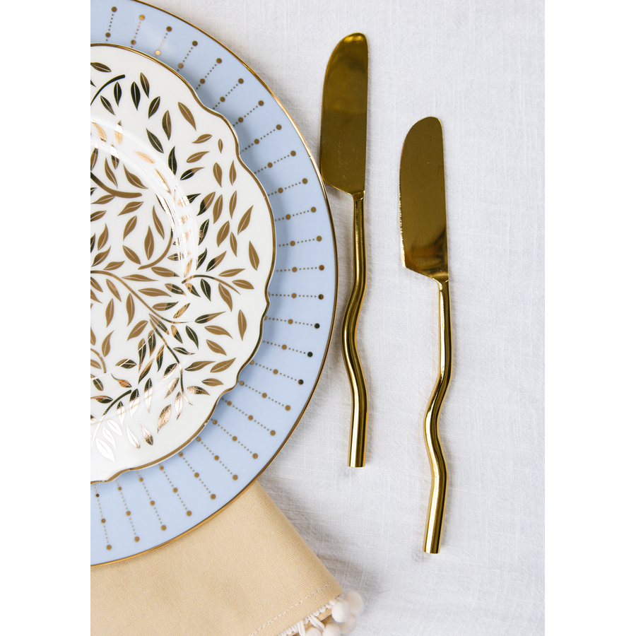 Столовые приборы Сквош Золото, сет 4 предмета - Фото миниатюра 5