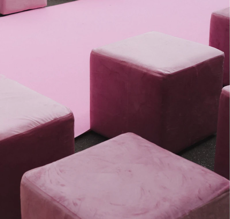 Пуф квадратный Точка, велюр, Куколка