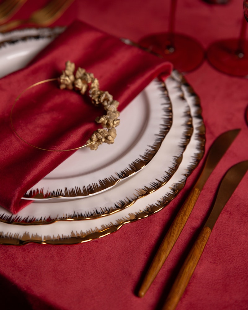 Сет порционных тарелок Подсолнух Золото